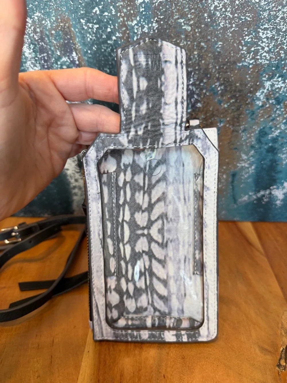 Aimee‎ Kestenberg Boho Gray/Black Phone Crossbody Dual Strap (VGUC)